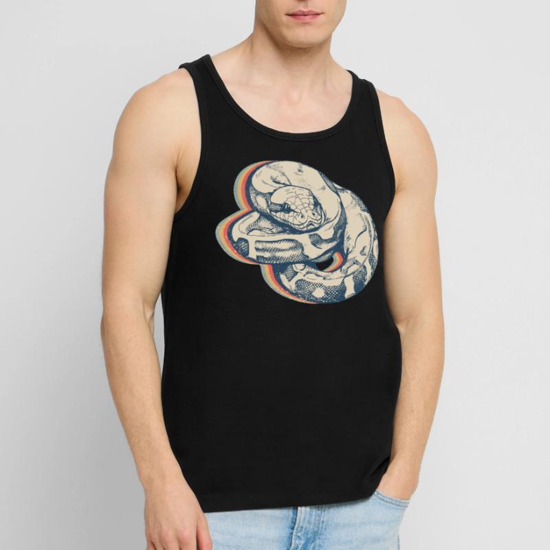 Kugelpython Schlange Retro Line Art Männer Premium Bio Tank Top