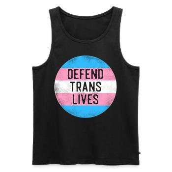 Fierté LGBT transgenre - Débardeur bio Premium Homme - noir - Devant - Michal (187cm)