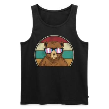 Fierté LGBT transgenre - Débardeur bio Premium Homme - noir - Devant - Michal (187cm)