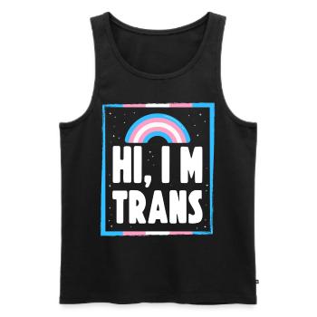 Transgender Trans LGBT Pride - Männer Premium Bio Tank Top - Schwarz - Vorne - Michal (187cm)