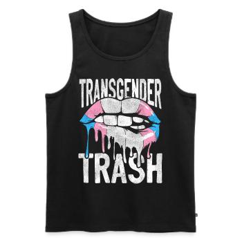 Fierté LGBT transgenre - Débardeur bio Premium Homme - noir - Devant - Michal (187cm)