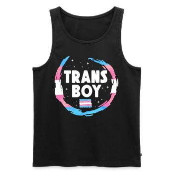 Transgender Trans LGBT Pride - Männer Premium Bio Tank Top - Schwarz - Vorne - Michal (187cm)
