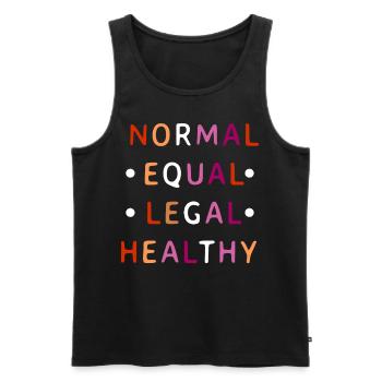 Lesbian Pride Normal Equal Legal Healthy - Men's Premium Organic Tank Top - black - Front - Michal (187cm)