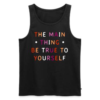 Lesbian Pride Colorful LGBTQ Empowerment Statement - Men's Premium Organic Tank Top - black - Front - AI Model Male 178 light (178cm)