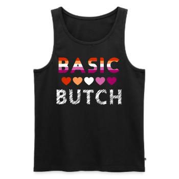 Basic Butch Funny Lesbian Pride Statement - Men's Premium Organic Tank Top - black - Front - Michal (187cm)