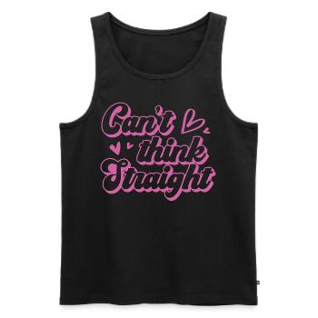 Can't Think Straight Sweet Lesbian Pride Statement - Men's Premium Organic Tank Top - black - Front - Michal (187cm)