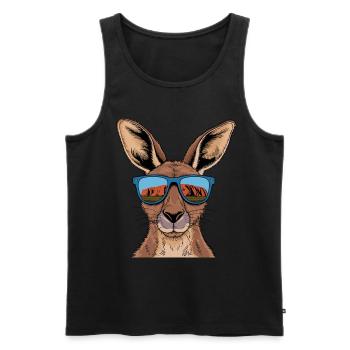 Cooler Känguru Mit Sonnenbrille Vor Australischer - Männer Premium Bio Tank Top - Schwarz - Vorne - Michal (187cm)