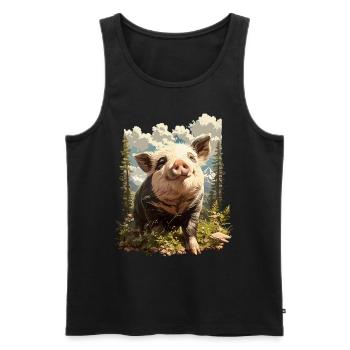 Cochon Cochon - Débardeur bio Premium Homme - noir - Devant - Michal (187cm)