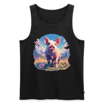 Cochon Cochon - Débardeur bio Premium Homme - noir - Devant - Michal (187cm)