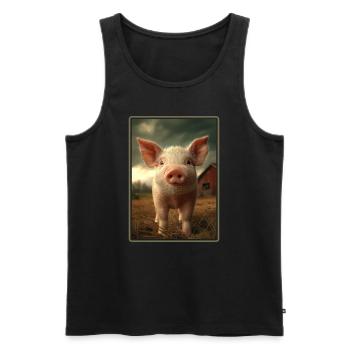 Schweine Schwein - Männer Premium Bio Tank Top - Schwarz - Vorne - AI Model Male 178 light (178cm)