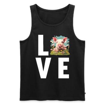 Schweine Schwein - Männer Premium Bio Tank Top - Schwarz - Vorne - AI Model Male 178 light (178cm)