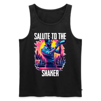 Bartender Barman Salute To The Shaker - Men's Premium Organic Tank Top - black - Front - AI Model Male 178 light (178cm)