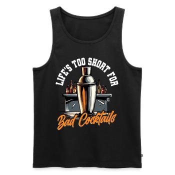 Bartender Life's Too Short For Bad Cocktails - Men's Premium Organic Tank Top - black - Front - AI Model Male 178 light (178cm)