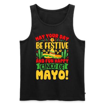Cinco De Mayo - Men's Premium Organic Tank Top - black - Front - AI Model Male 178 light (178cm)
