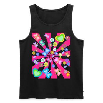 Spring Summer Kids Child Retro Vintage 80s - Men's Premium Organic Tank Top - black - Front - Michal (187cm)