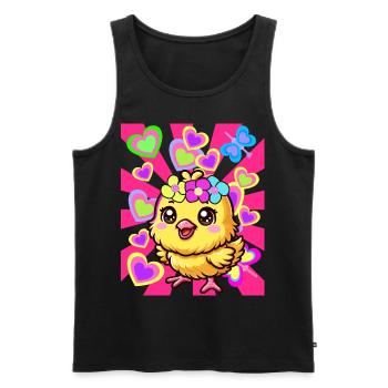Spring Easter Chick Kids Child Baby - Men's Premium Organic Tank Top - black - Front - AI Model Male 178 light (178cm)