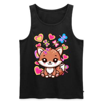 Fuchs Füchse Kinder Kind Baby - Männer Premium Bio Tank Top - Schwarz - Vorne - AI Model Male 178 light (178cm)