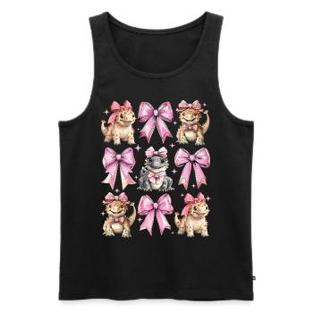 Coquette Bogen Ankylosaurus Dinosaurier Mädchen - Männer Premium Bio Tank Top - Schwarz - Vorne - AI Model Male 178 light (178cm)