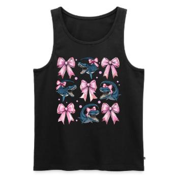 Coquette Bogen Mosasaurus Dinosaurier Mädchen Mama - Männer Premium Bio Tank Top - Schwarz - Vorne - AI Model Male 178 light (178cm)