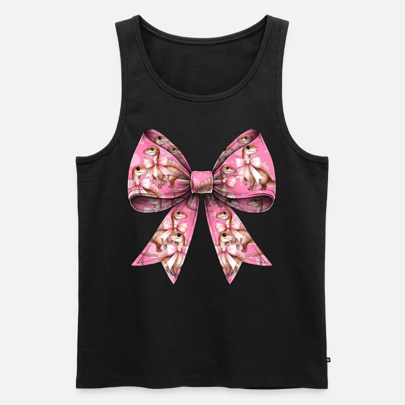 Coquette Bogen Spinosaurus Dinosaurier Muster - Männer Premium Bio Tank Top - Schwarz