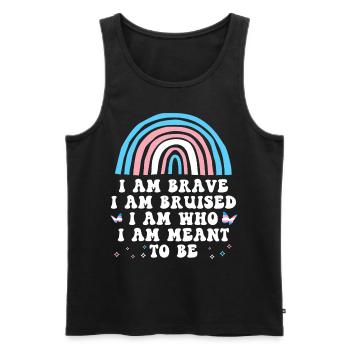 Transgender Trans LGBT Pride - Männer Premium Bio Tank Top - Schwarz - Vorne - Michal (187cm)