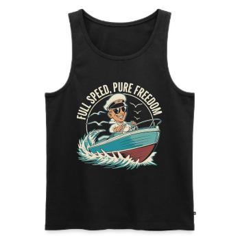 Full Speed Boat Captain - Men's Premium Organic Tank Top - black - Front - Michal (187cm)