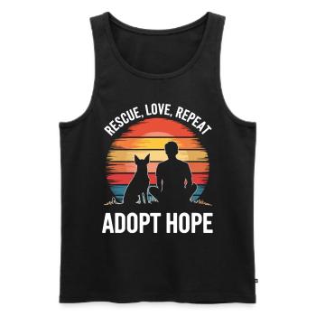 Dog Adoption Sunset - Men's Premium Organic Tank Top - black - Front - AI Model Male 178 light (178cm)