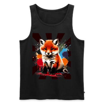 Fuchs Füchse Kinder Kind - Männer Premium Bio Tank Top - Schwarz - Vorne - AI Model Male 178 light (178cm)