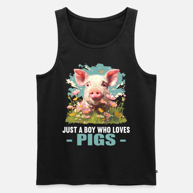 Schweine Schwein - Männer Premium Bio Tank Top - Schwarz