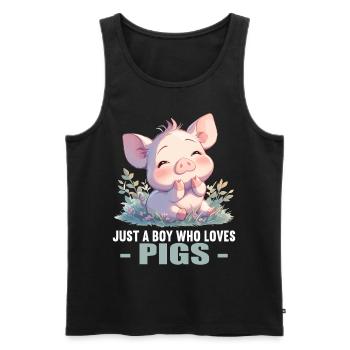 Cochon Cochon - Débardeur bio Premium Homme - noir - Devant - Michal (187cm)