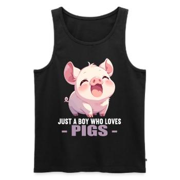 Cochon Cochon - Débardeur bio Premium Homme - noir - Devant - Michal (187cm)