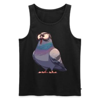 Tauben Taube - Männer Premium Bio Tank Top - Schwarz - Vorne - AI Model Male 178 light (178cm)