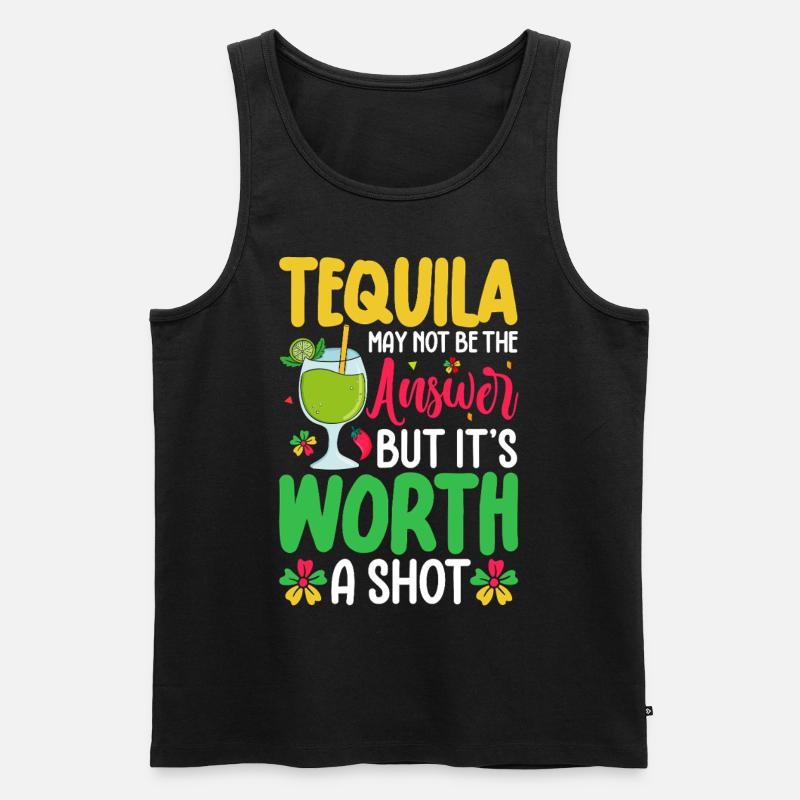 Tequila - Männer Premium Bio Tank Top - Schwarz