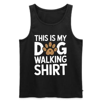 C’est ma chemise de promenade pour chien - Débardeur bio Premium Homme - noir - Devant - AI Model Male 178 light (178cm)