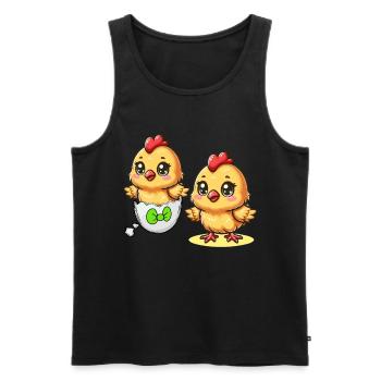Chick Easter Egg Easter Eggs Chicken Eggs Easter Child - Men's Premium Organic Tank Top - black - Front - AI Model Male 178 light (178cm)
