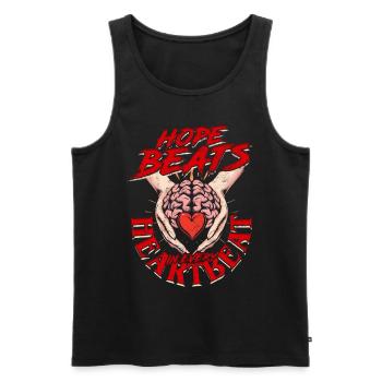 Schlaganfall Hope Beats In Every Heartbeat - Männer Premium Bio Tank Top - Schwarz - Vorne - AI Model Male 178 light (178cm)