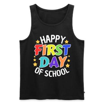 Erster Schultag Spruch Schulstart - Männer Premium Bio Tank Top - Schwarz - Vorne - Michal (187cm)
