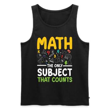 Math: The Only Subject for STEM Education - Men's Premium Organic Tank Top - black - Front - AI Model Male 178 light (178cm)