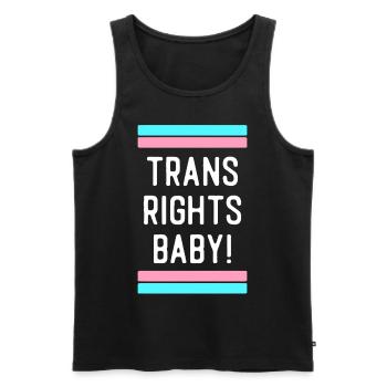 Transgender Trans LGBT Pride - Men's Premium Organic Tank Top - black - Front - Michal (187cm)