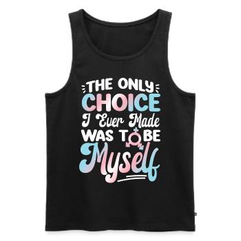 Transgender Trans LGBT Pride - Männer Premium Bio Tank Top - Schwarz - Vorne - Michal (187cm)