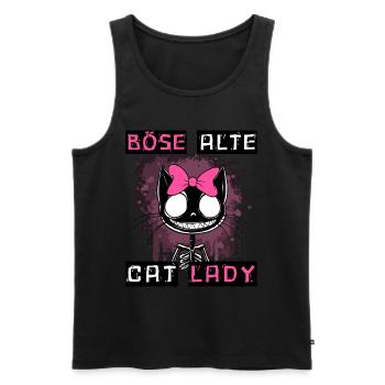 Boese alte Cat Lady Niedlich? Nein, nur gefährlich - Männer Premium Bio Tank Top - Schwarz - Vorne - AI Model Male 178 light (178cm)