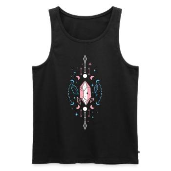 Transgender Kristall und Mondphasen - Männer Premium Bio Tank Top - Schwarz - Vorne - Michal (187cm)