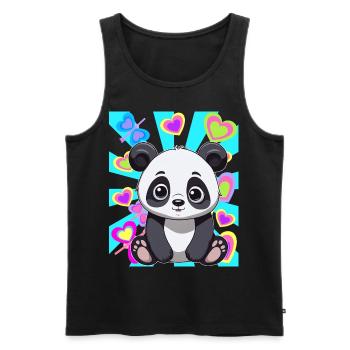 Panda Panda Ours Enfants Enfant Rétro Années 80 Années 90 Ours - Débardeur bio Premium Homme - noir - Devant - Michal (187cm)