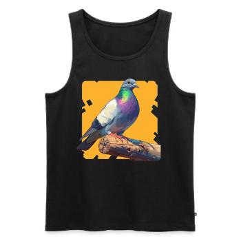 Tauben Taube - Männer Premium Bio Tank Top - Schwarz - Vorne - AI Model Male 178 light (178cm)