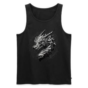Metallischer Drache - Männer Premium Bio Tank Top - Schwarz - Vorne - AI Model Male 178 light (178cm)