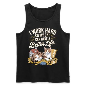 For the luxury of the cat - Men's Premium Organic Tank Top - black - Front - AI Model Male 178 light (178cm)