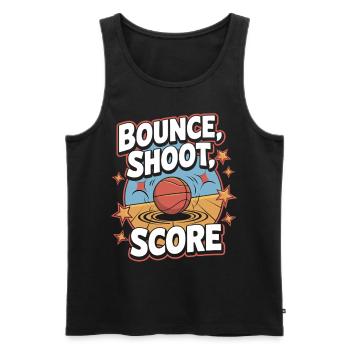 Dribbeln, Werfen, Punkten – Basketball-Spaß - Männer Premium Bio Tank Top - Schwarz - Vorne - AI Model Male 178 light (178cm)