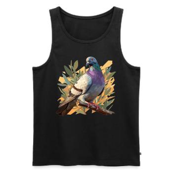 Tauben Taube - Männer Premium Bio Tank Top - Schwarz - Vorne - AI Model Male 178 light (178cm)