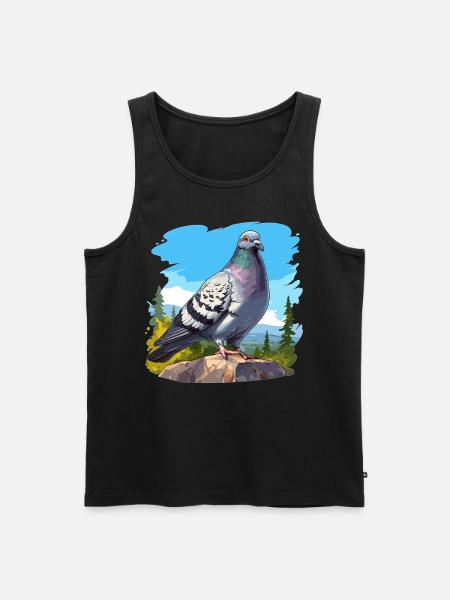 Tauben Taube - Männer Premium Bio Tank Top - Schwarz