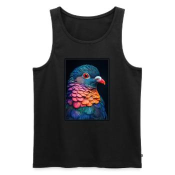 Tauben Taube - Männer Premium Bio Tank Top - Schwarz - Vorne - AI Model Male 178 light (178cm)